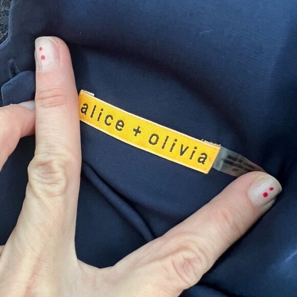 Alice + Olivia silk indigo lace maxi dress size S - Picture 6 of 7